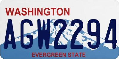 WA license plate AGW2294