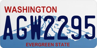 WA license plate AGW2295