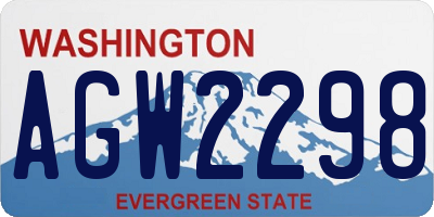 WA license plate AGW2298
