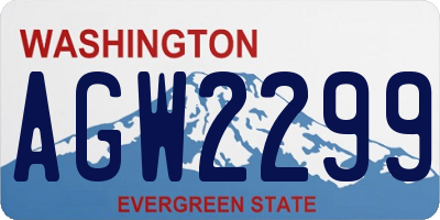 WA license plate AGW2299