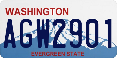 WA license plate AGW2901