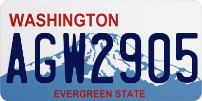 WA license plate AGW2905