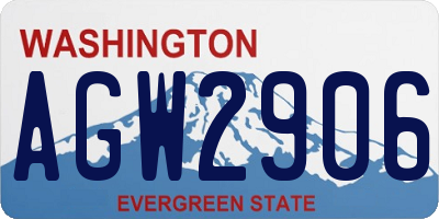 WA license plate AGW2906