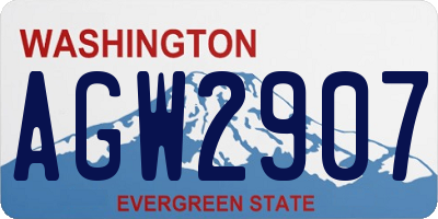 WA license plate AGW2907