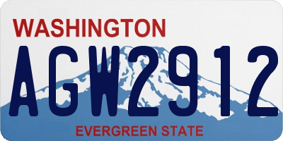 WA license plate AGW2912