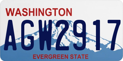 WA license plate AGW2917