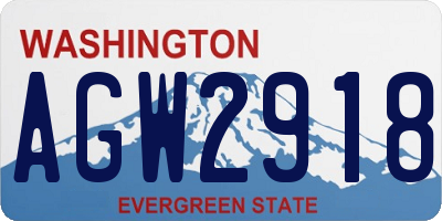WA license plate AGW2918