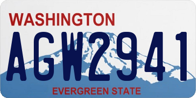 WA license plate AGW2941