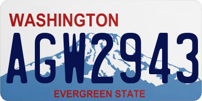 WA license plate AGW2943