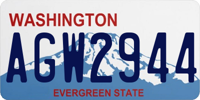 WA license plate AGW2944