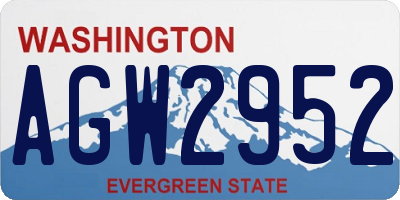 WA license plate AGW2952