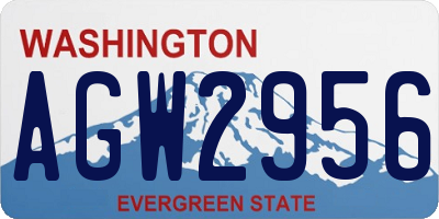 WA license plate AGW2956