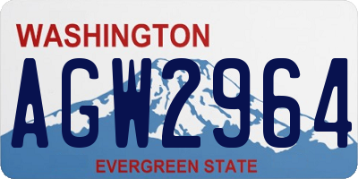 WA license plate AGW2964