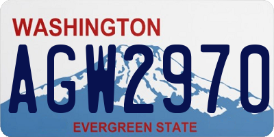 WA license plate AGW2970