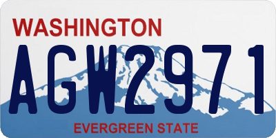 WA license plate AGW2971