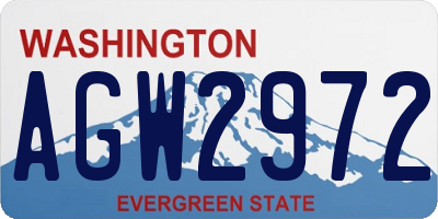 WA license plate AGW2972