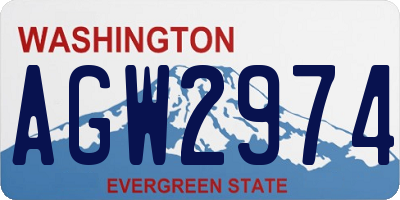 WA license plate AGW2974