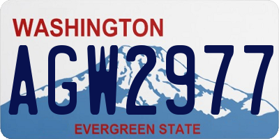 WA license plate AGW2977