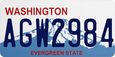 WA license plate AGW2984