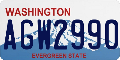 WA license plate AGW2990