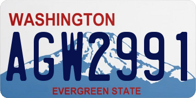WA license plate AGW2991