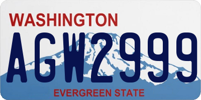 WA license plate AGW2999