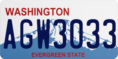 WA license plate AGW3033