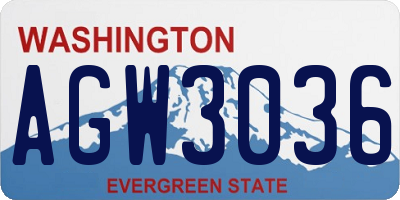 WA license plate AGW3036