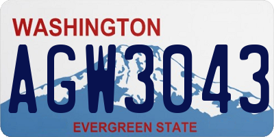 WA license plate AGW3043
