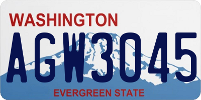 WA license plate AGW3045
