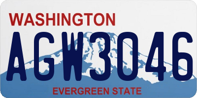 WA license plate AGW3046