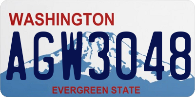 WA license plate AGW3048