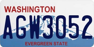WA license plate AGW3052
