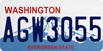 WA license plate AGW3055