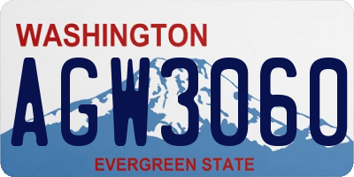 WA license plate AGW3060