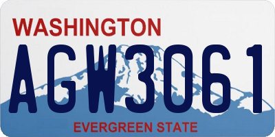 WA license plate AGW3061