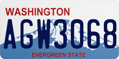 WA license plate AGW3068