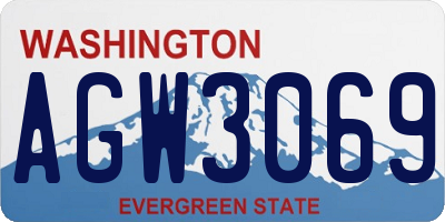 WA license plate AGW3069
