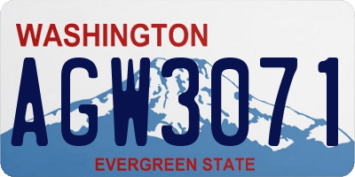 WA license plate AGW3071