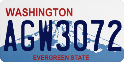 WA license plate AGW3072