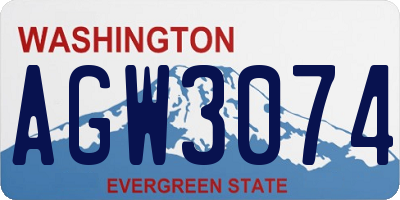 WA license plate AGW3074