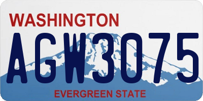 WA license plate AGW3075