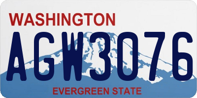 WA license plate AGW3076