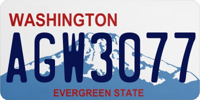 WA license plate AGW3077