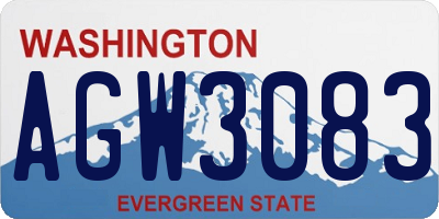 WA license plate AGW3083