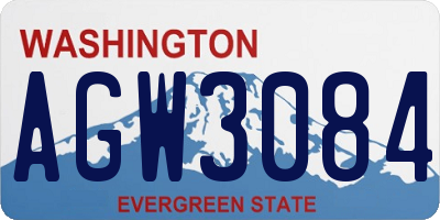 WA license plate AGW3084