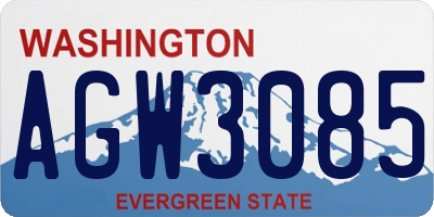 WA license plate AGW3085