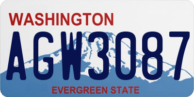 WA license plate AGW3087