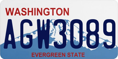 WA license plate AGW3089