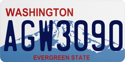 WA license plate AGW3090